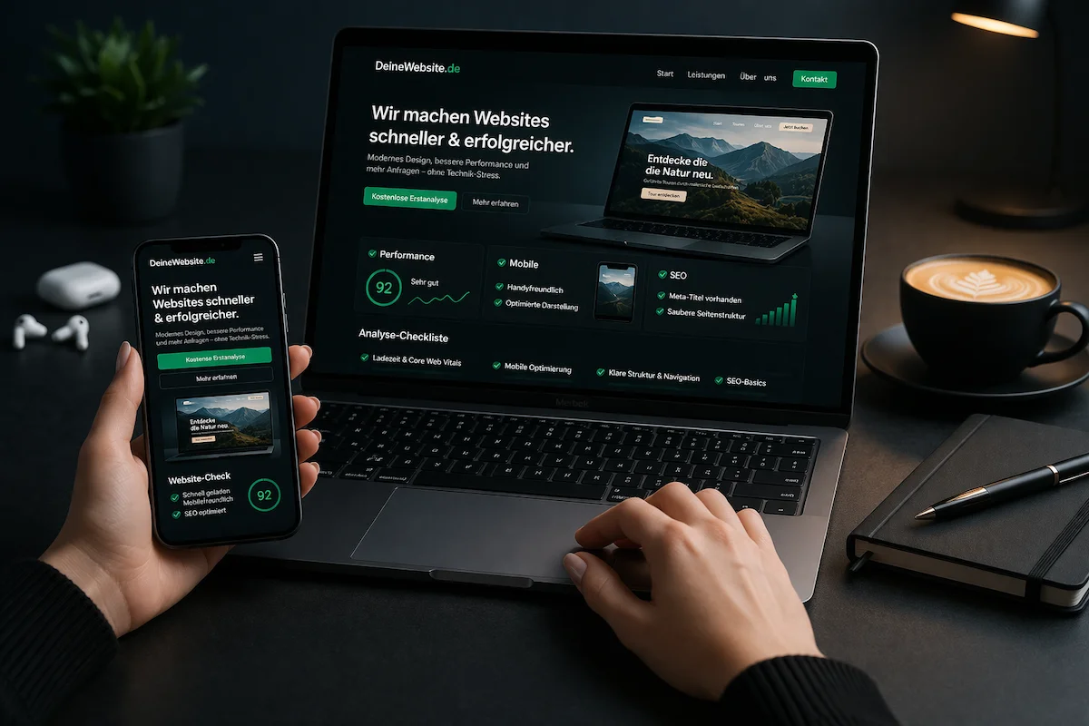 Kostenlose Website-Erstanalyse mit Einblick in Analyseprozess und erste Ergebnisse